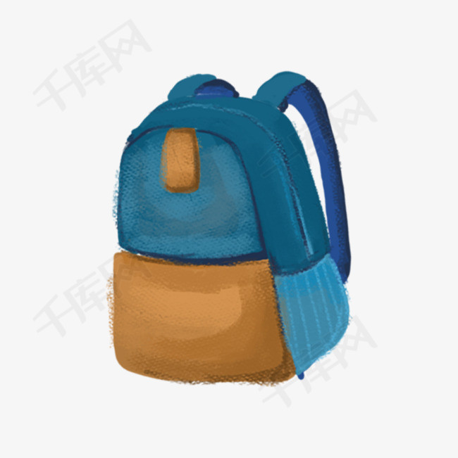 卡通手绘书包插画