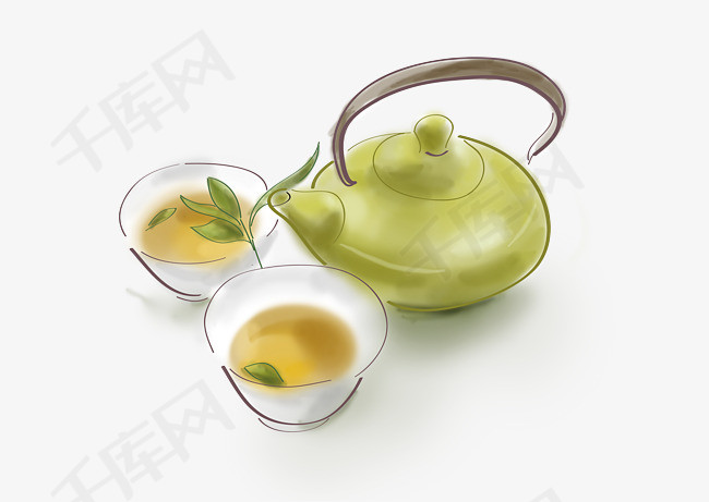 白露手绘古风花茶中国水墨茶叶饮品茶水传统清茶