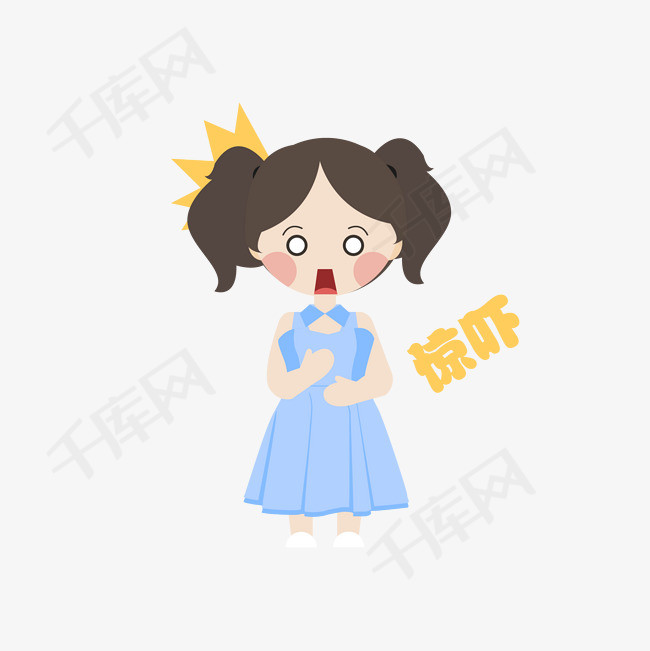 q版可爱女孩表情包惊吓表情表情包卡通手绘插画q版