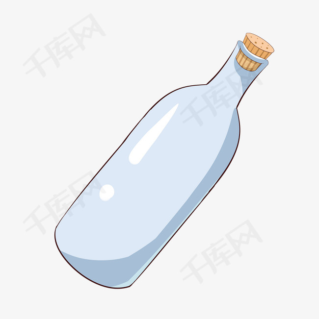 卡通手绘蓝色瓶子插画卡通手绘蓝色瓶子玻璃瓶酒瓶塑料瓶