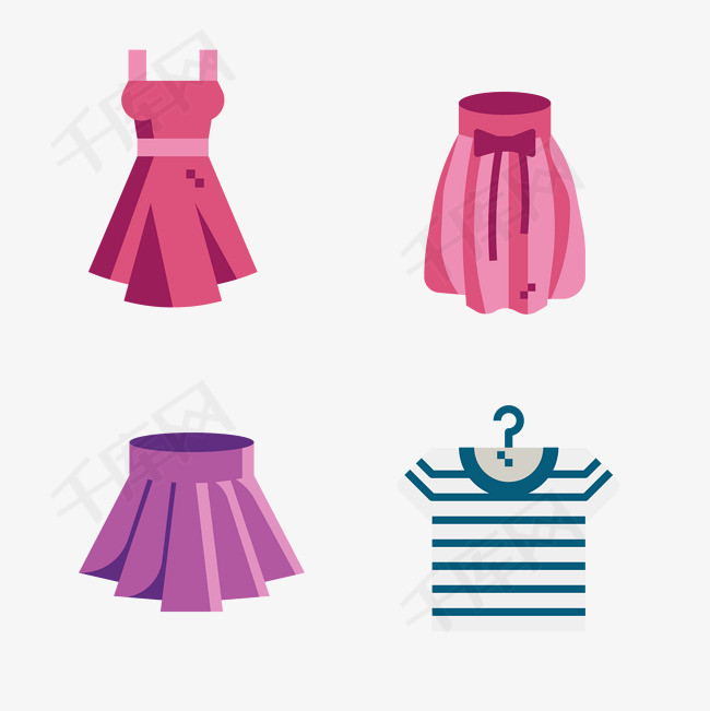 美丽女士服装裙子免扣素材时尚男士衣服服装裙子夏天服装夏季服装
