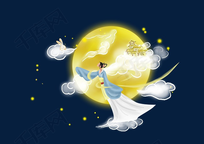 中秋节月亮嫦娥和玉兔