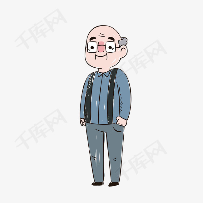插画老爷爷                                            卡通老爷爷