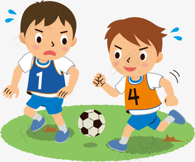 可爱的小男孩踢足球运动竞技竞技体育足球足球比赛卡通风格