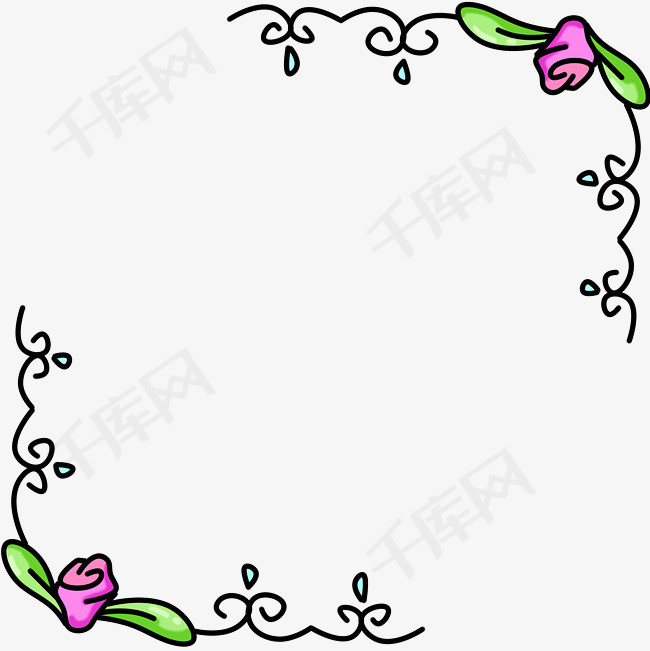 花朵边框插画设计花朵边框插画设计文本框文本编辑边框