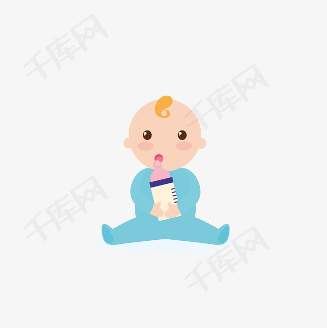 插画母婴婴儿婴幼儿婴儿宝贝宝贝幼儿婴儿喝奶的婴儿卡通矢量插画插图