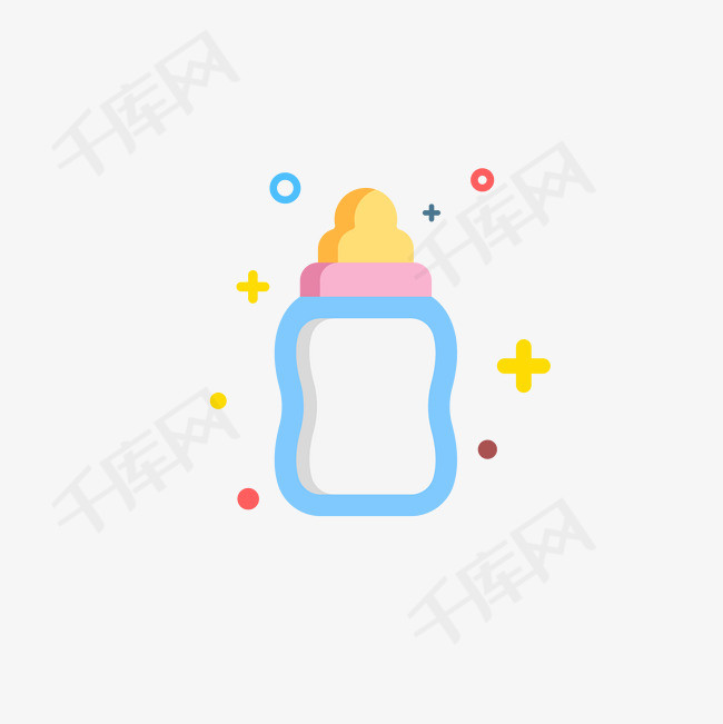 简约婴儿母婴用品奶瓶婴儿用品母婴用品简约卡通图标插画奶瓶婴儿奶瓶