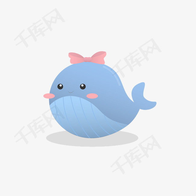 手绘卡通萌新的海豚png