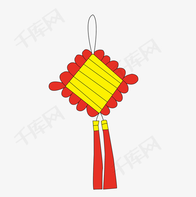 卡通简笔画春节中国结png