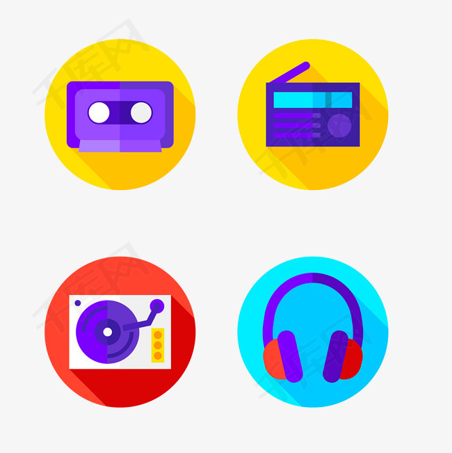 音乐声音卡通矢量图标