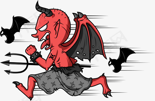 万圣节卡通恶魔奔跑