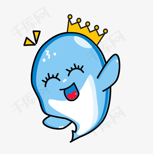 手绘q版可爱小海豚手绘海豚卡通海豚q版海豚可爱小海豚开心的小海豚
