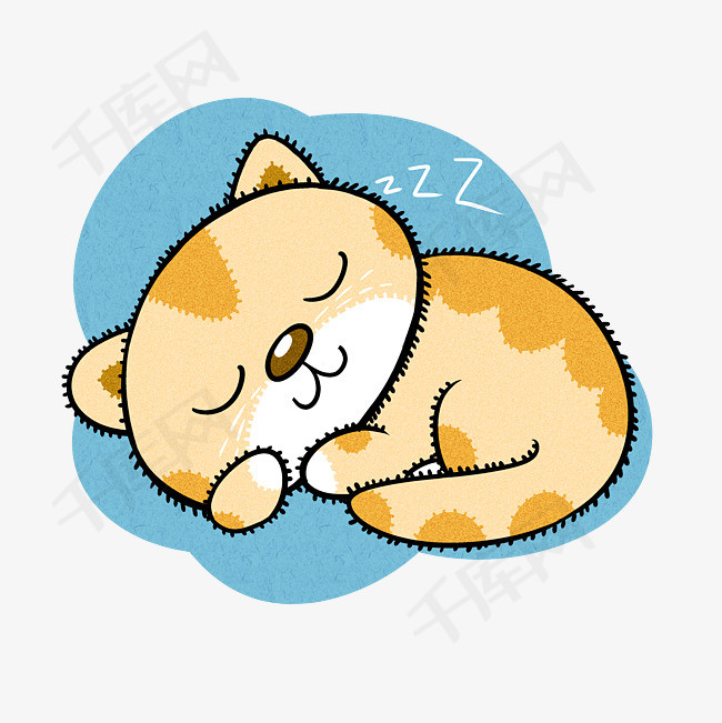 卡通可爱小猫睡觉png透明底千库原创