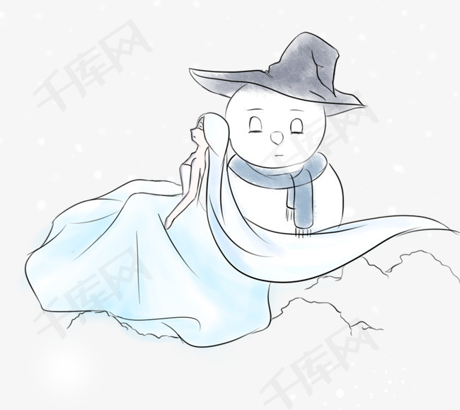 卡通手绘冬天拟人