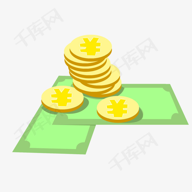 金融主题卡通风格钱币插画
