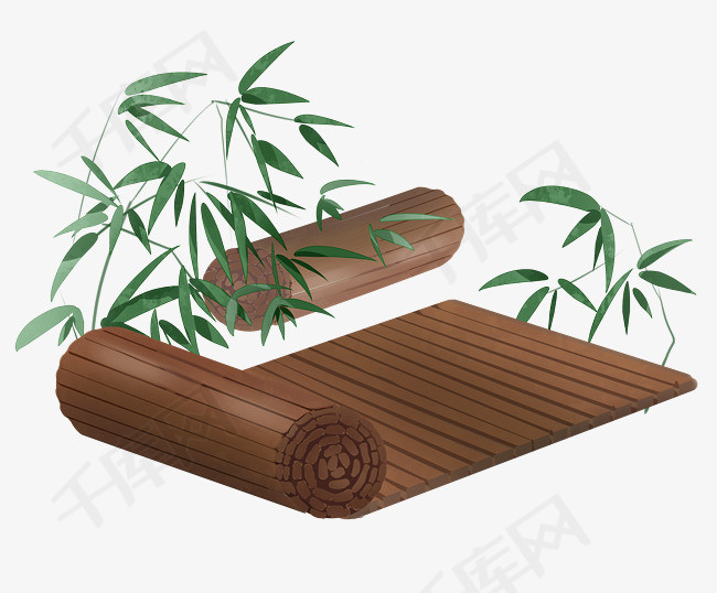 古风主题竹子和竹简手绘插画