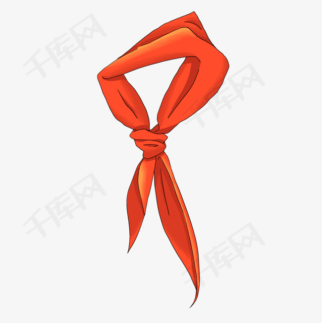 校园系列手绘红领巾插画