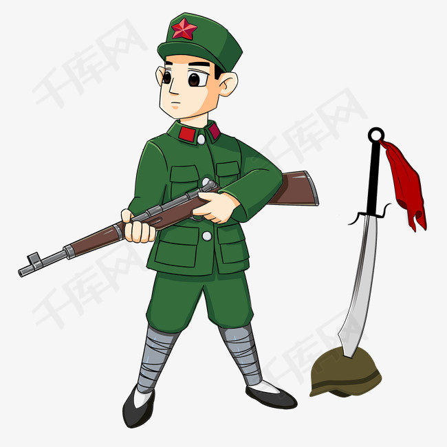 英勇杀敌的红军战士