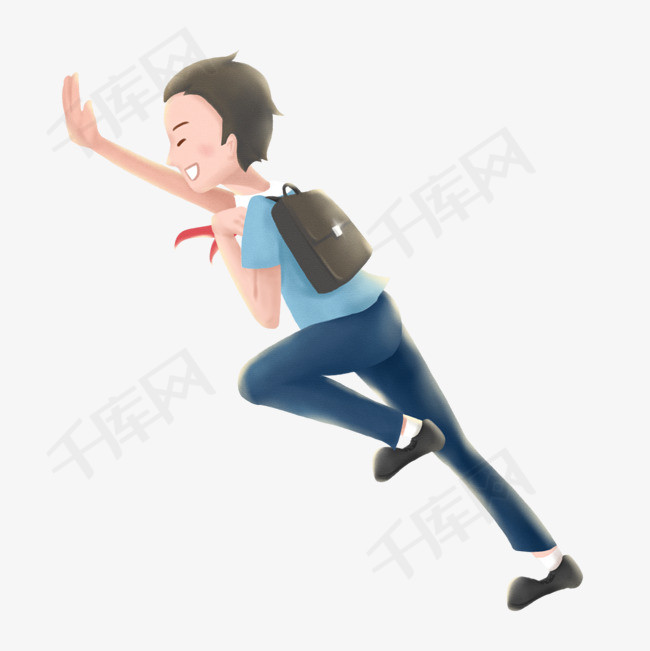 手绘开学季新生报到上学