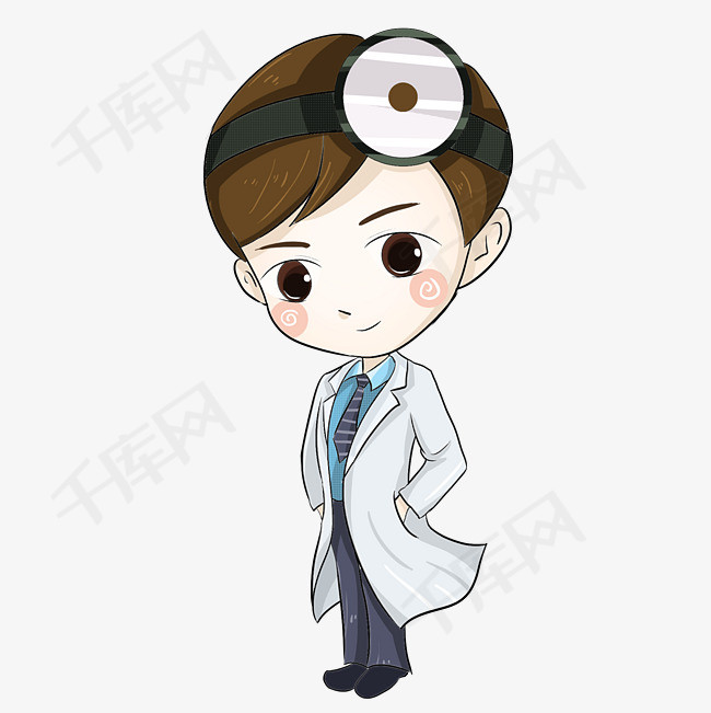 卡通男医生手绘插画