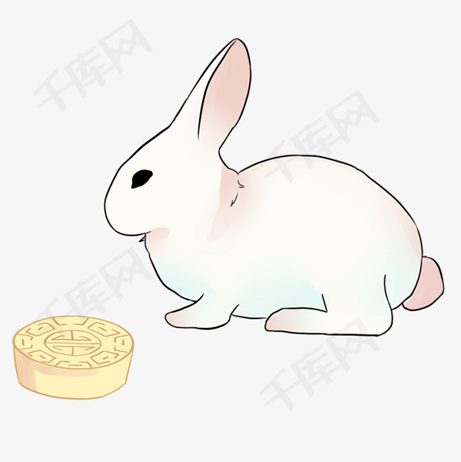 中秋节玉兔月饼插画