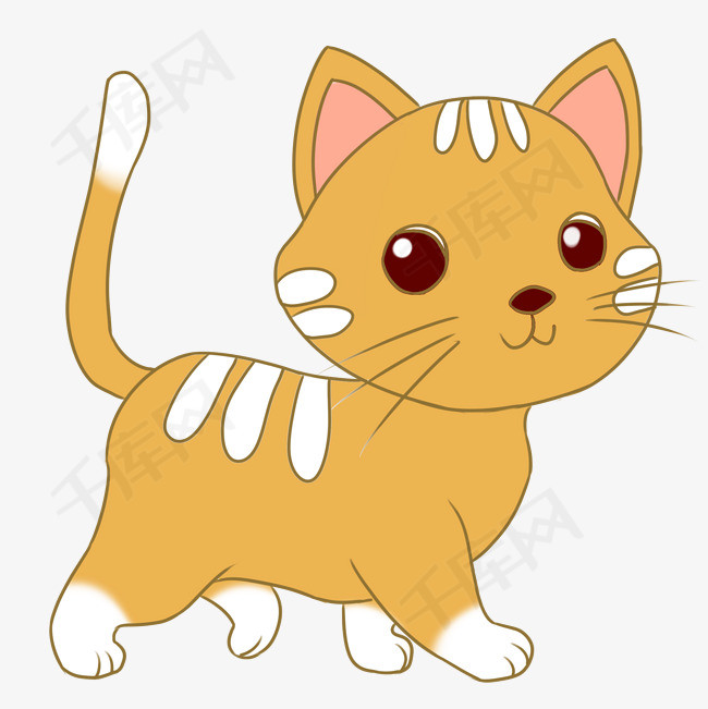 萌宠卡通小猫手绘插画