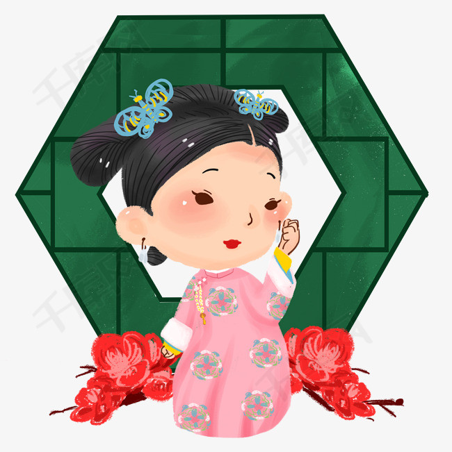 古装古代宫廷女子满族少女