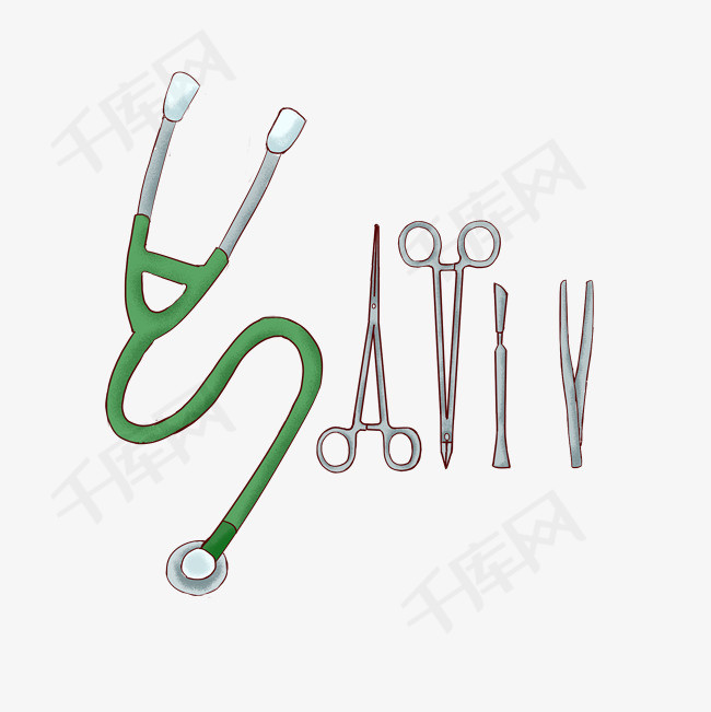 手绘医疗器械矢量插画