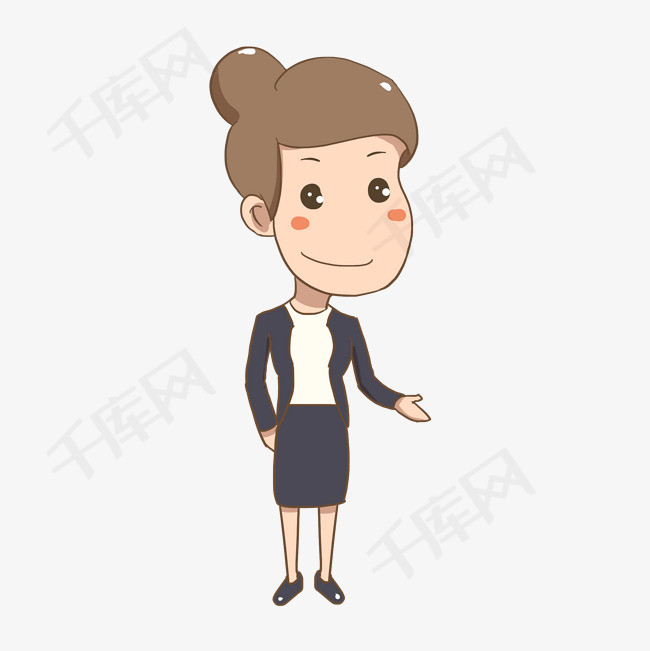 售楼女销售员卡通插画