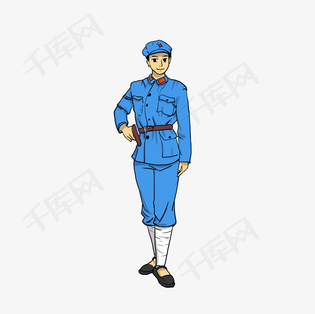 长征可爱大眼睛女红军插画