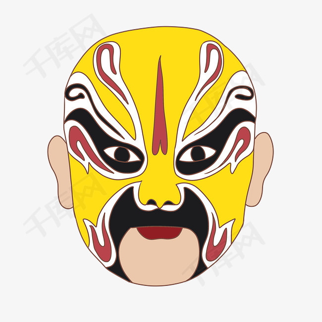 川剧汉剧戏剧脸谱插画