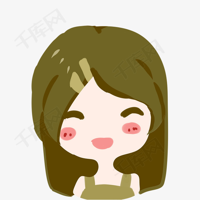 女孩微笑表情插画手绘可爱女孩微笑表情插画  