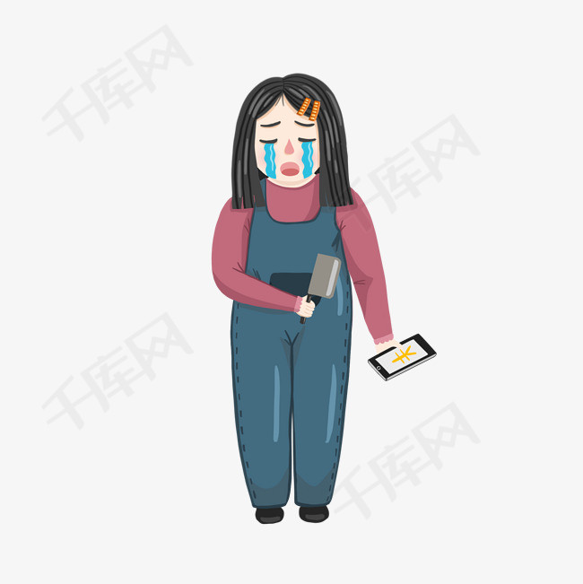 双十一剁手女孩素材