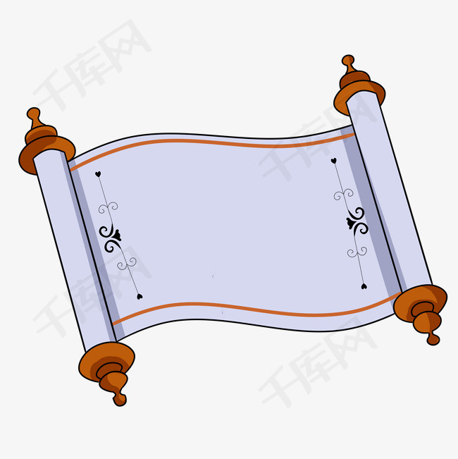 紫色底部红色边缘卷轴插画素材图片免费下载_高清psd