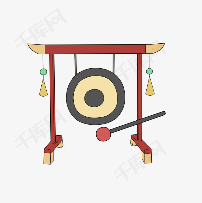 表演节目敲锣插画