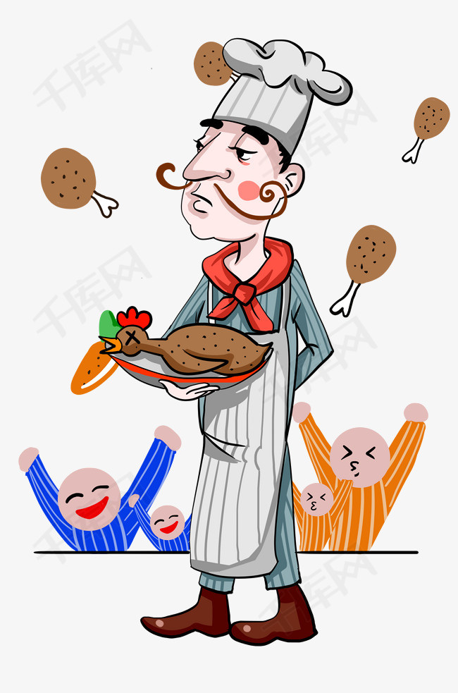 大厨厨师比赛做菜场景插画美食烹饪大厨厨师比赛做菜