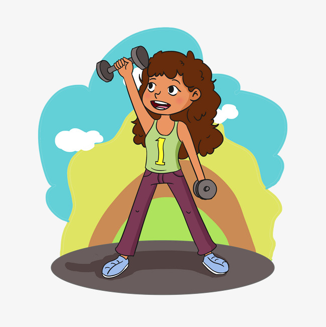 举哑铃男士卡通健身人物矢量素材