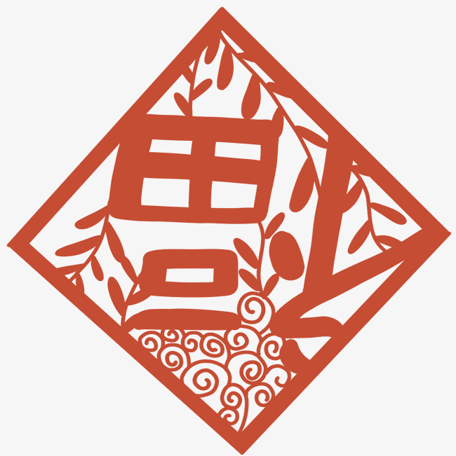 春节福剪纸卡通人物