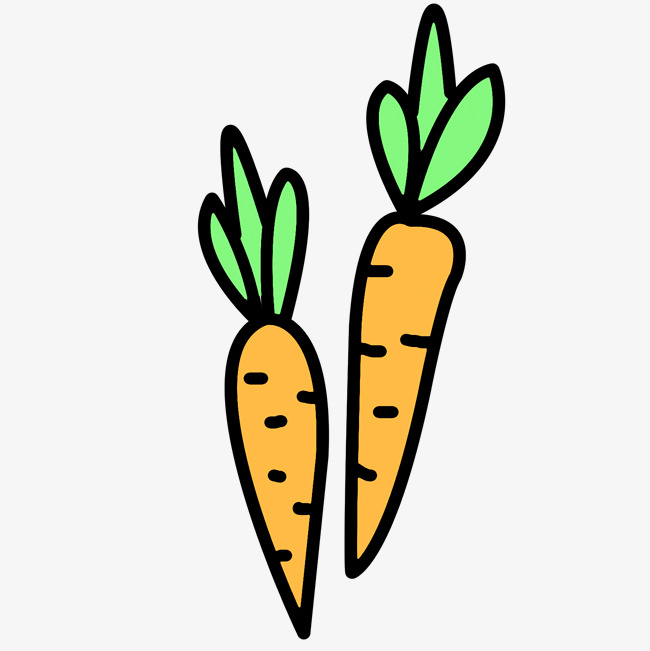 卡通胡萝卜的素材免抠手绘胡萝卜胡萝卜插画创意蔬菜可爱胡萝卜胡萝卜