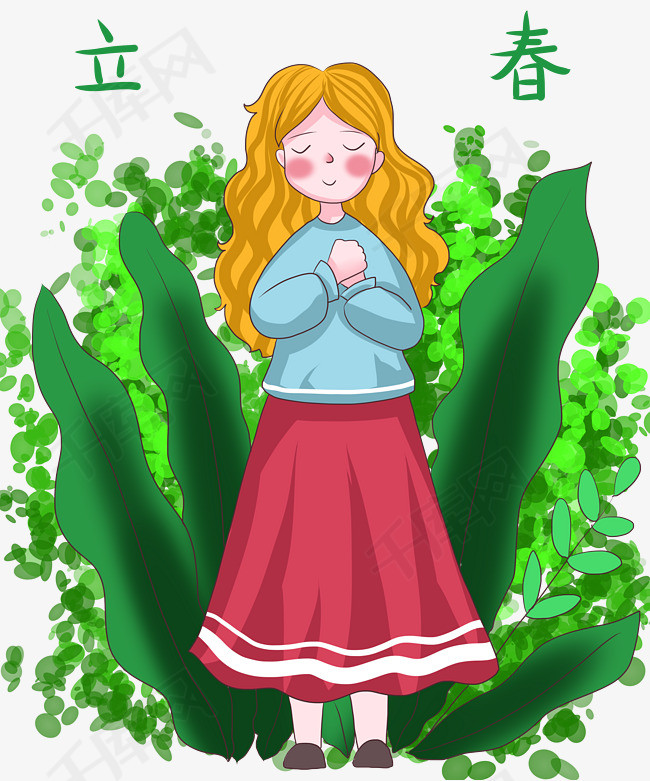 手绘立春春天来到了插画