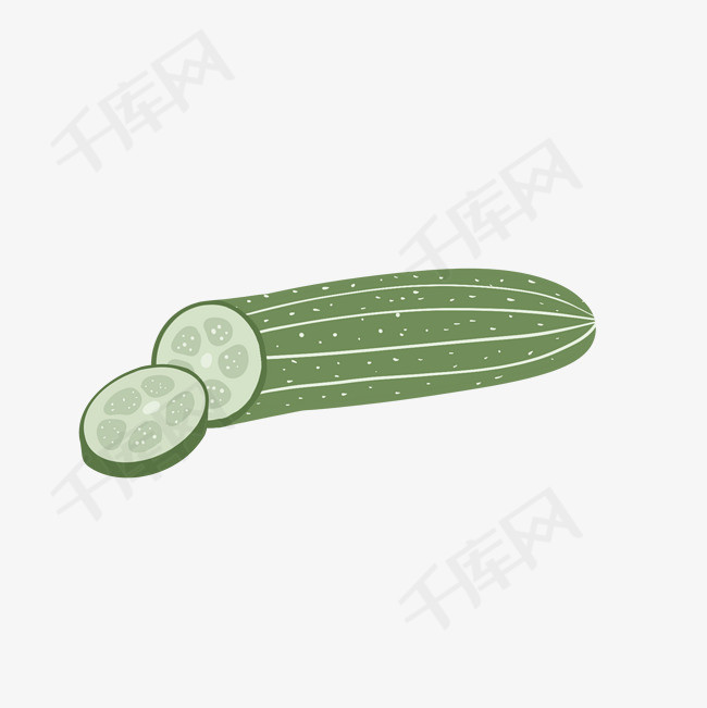 黄瓜可爱手绘素材