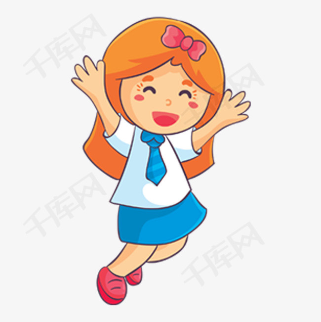 六一儿童节卡通小女孩插画