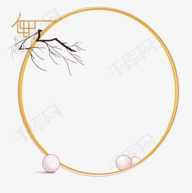 元宵节古风古典风格金色边框矢量图素材图片免