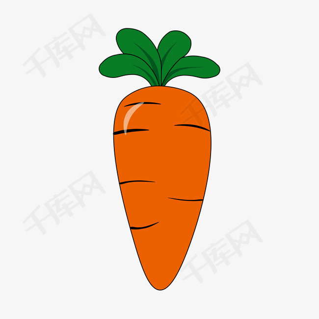 抽象橙色的胡萝卜的素材免抠不规则图形创意设计卡通手绘胡萝卜可爱