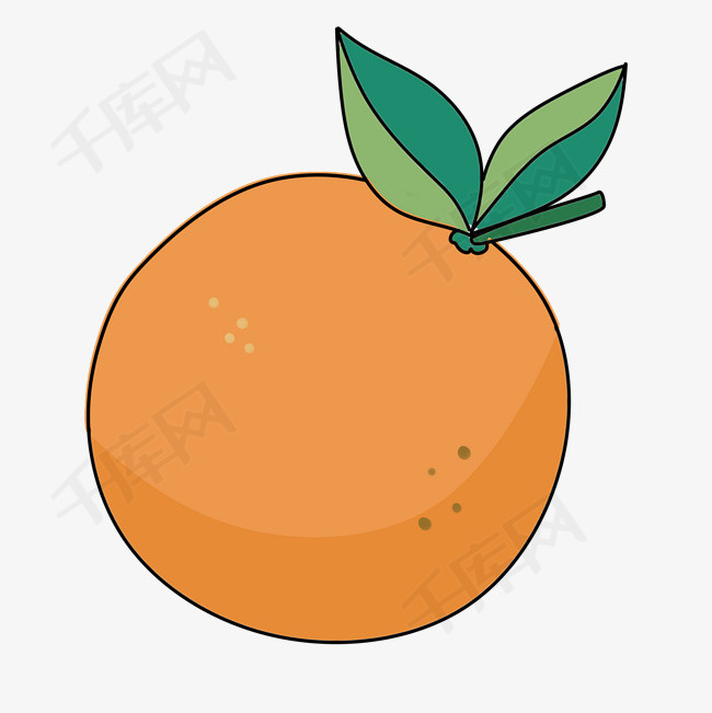 桔子橘子绿色食品维生素卡通装饰画大自然清新