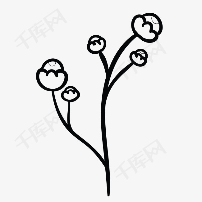 卡通棉花简笔画免抠图