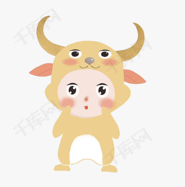 十二生肖小动物小牛卡通图