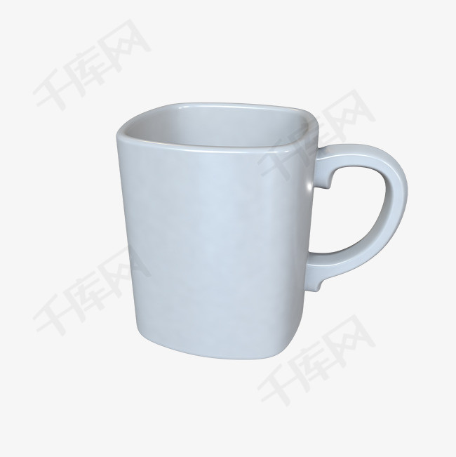 白色陶瓷立体水杯