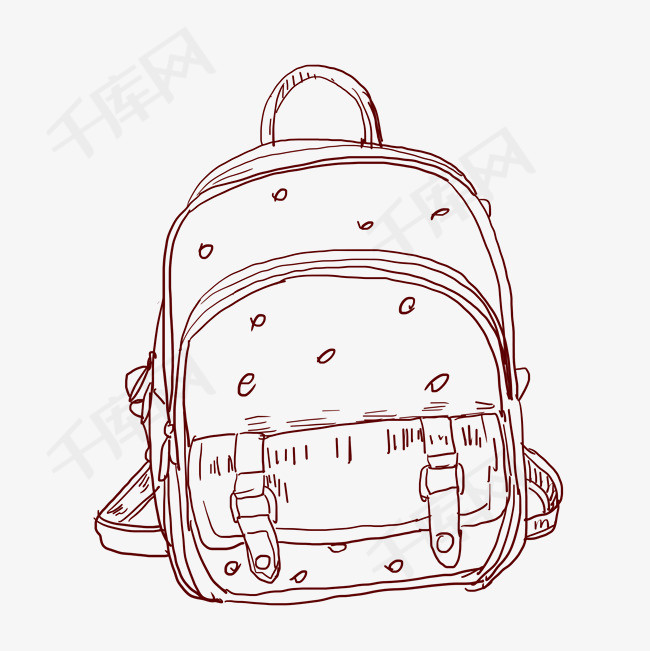 线描书包手绘插画