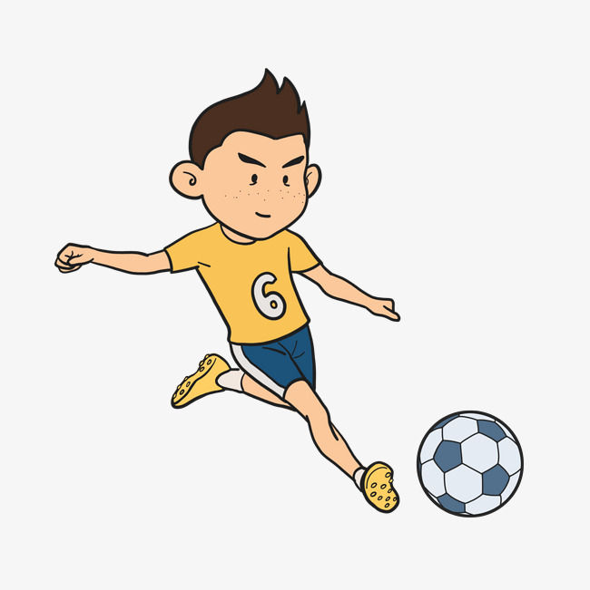 卡通足球员的素材免抠踢足球足球踢球运动员卡通运动员卡通